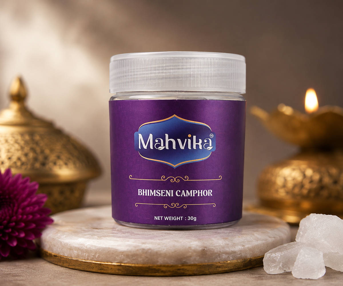 Bhimseni Camphor for Aarti & Havan | Pure Natural Camphor | Mahvika