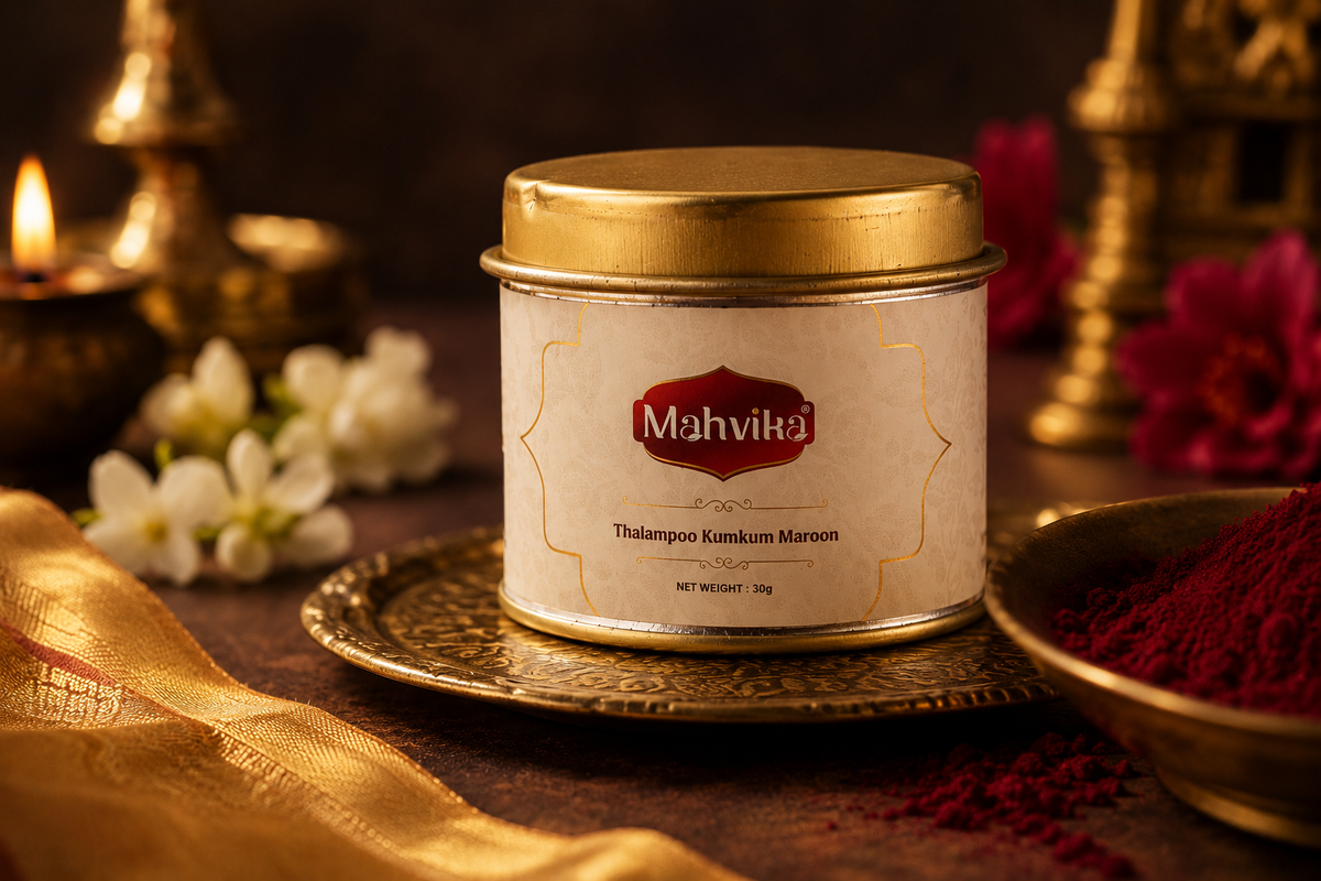 Mahvika Thalampoo Kumkum — Pure Ritual Kumkum Powder (Red & Maroon)
