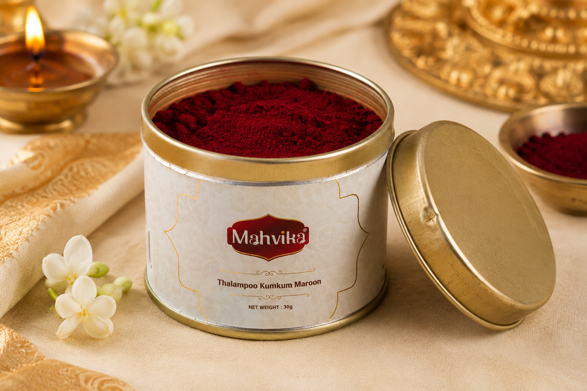 Mahvika Thalampoo Kumkum — Pure Ritual Kumkum Powder (Red & Maroon)